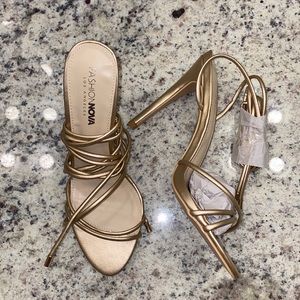 Gold Wrap-Up Heels